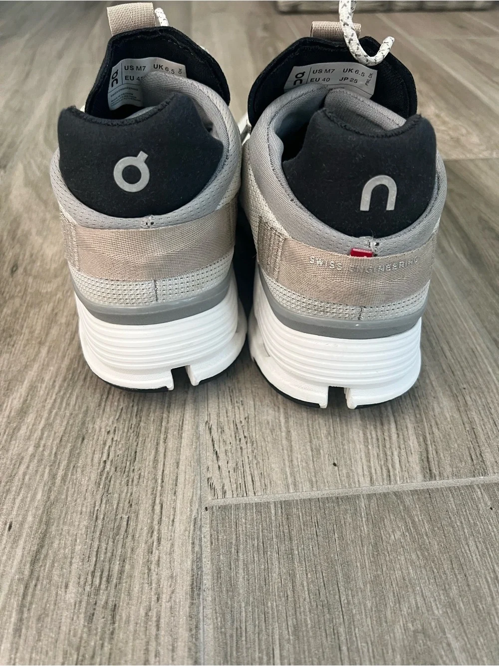 On Running Men’s Athletic Sneakers in Light Gray and Black